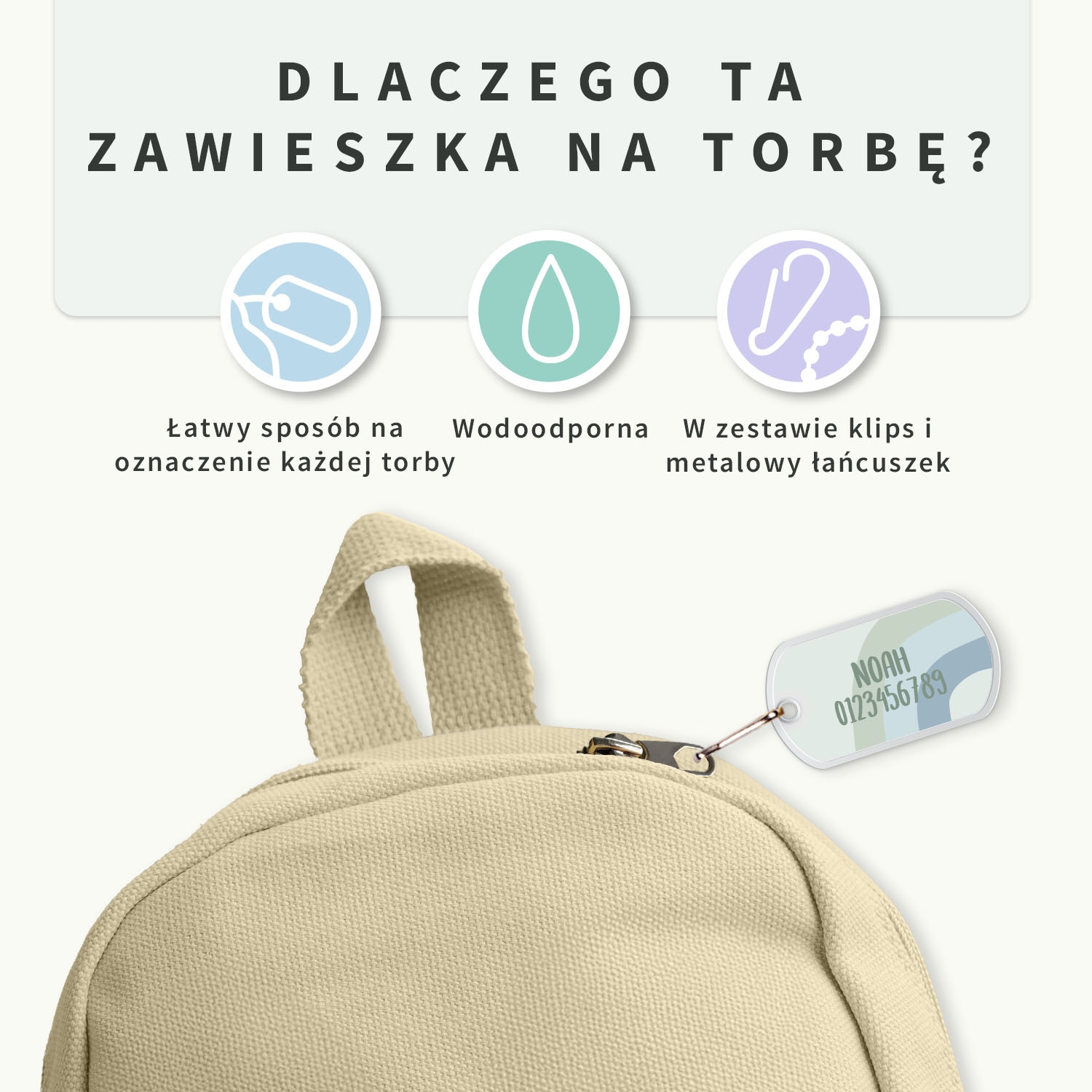 Personalizowana przywieszka do plecaka design