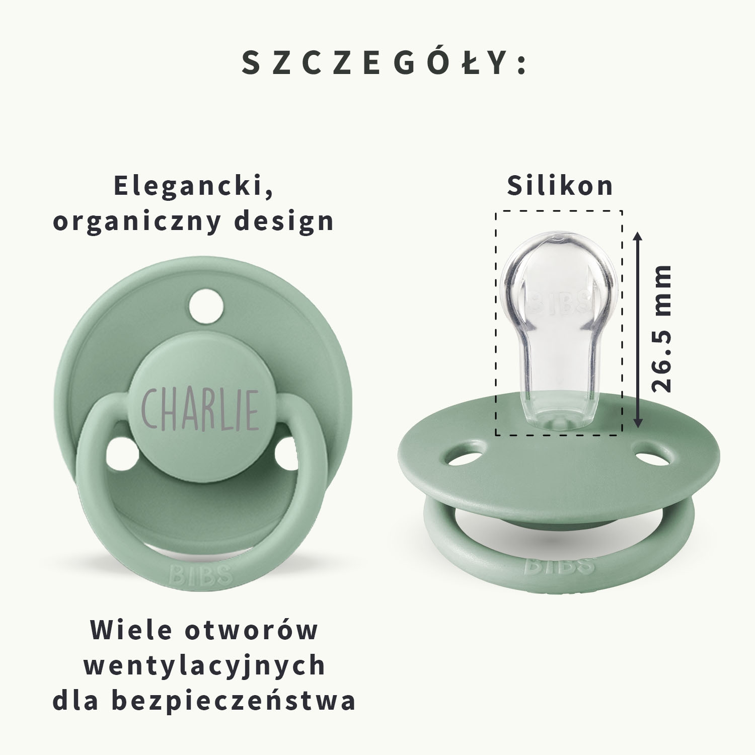 Silikonowy smoczek z imieniem BIBS