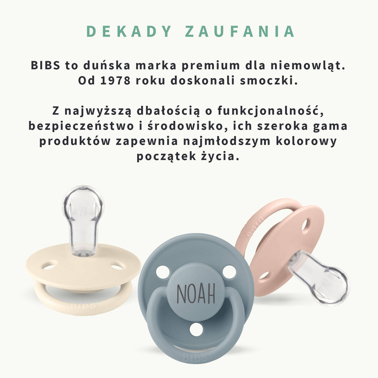 Silikonowy smoczek z imieniem BIBS