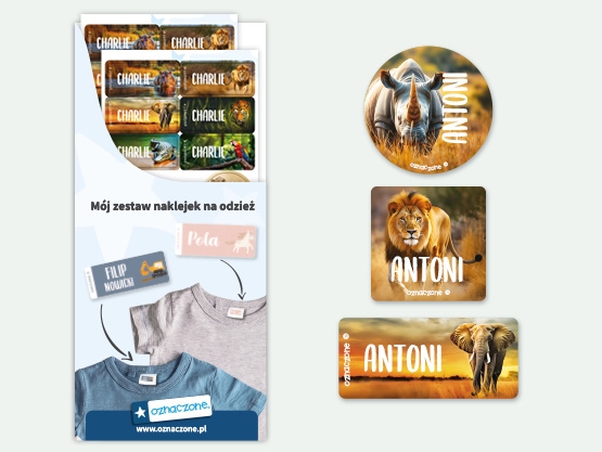 Zestaw naklejek na odzież świat