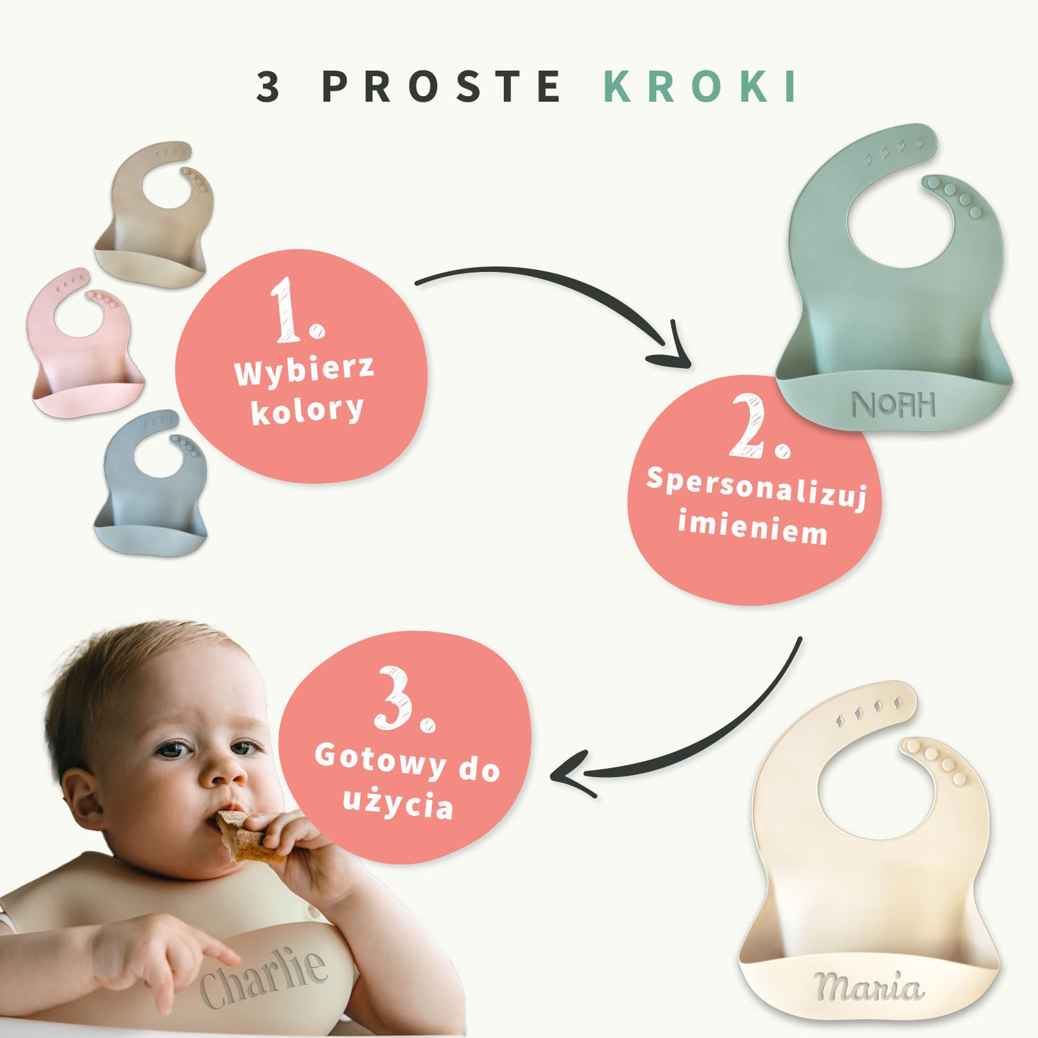 Personalizowany śliniak silikonowy