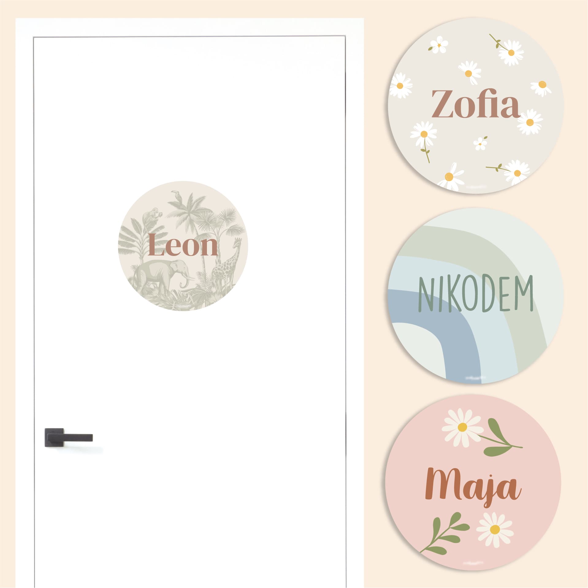 Personalizowana naklejka na drzwi design