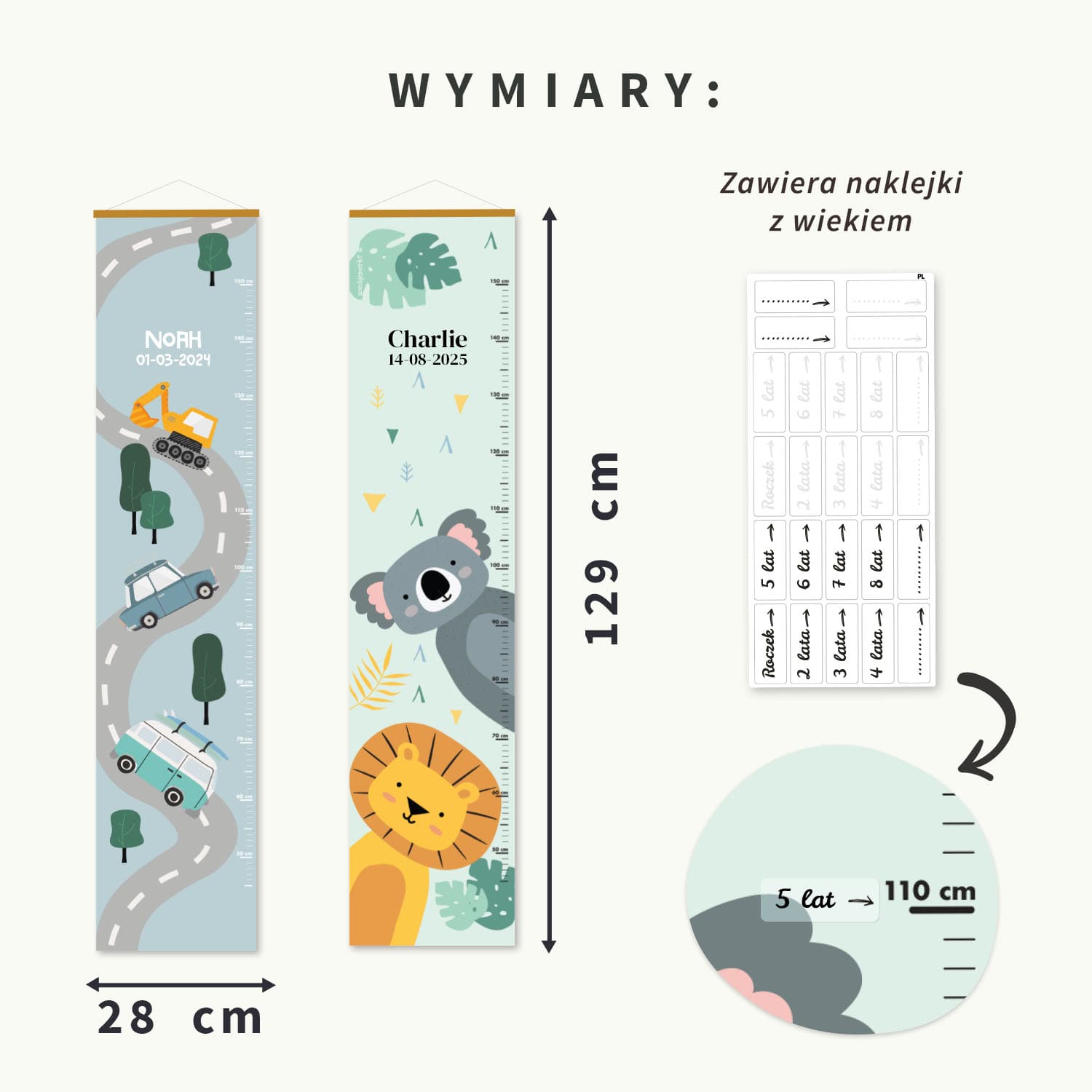 Personalizowana miarka wzrostu