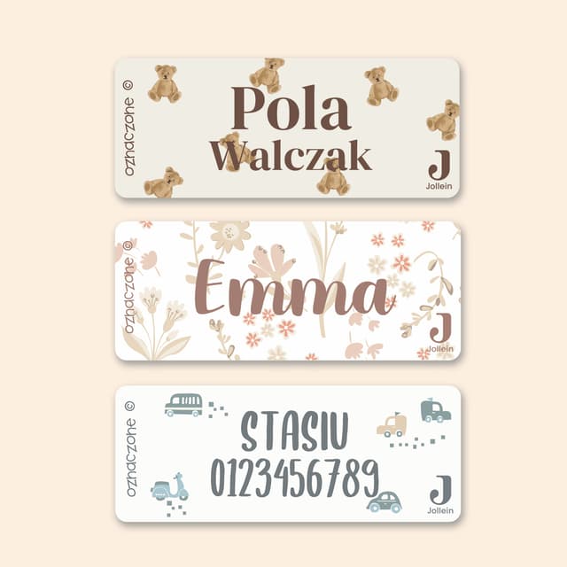 Małe naklejki imienne Jollein