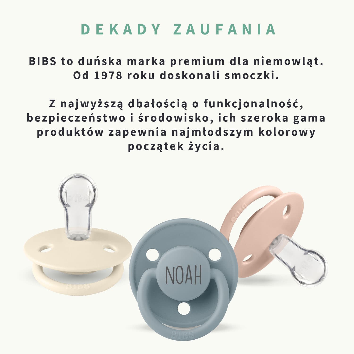 Silikonowy smoczek z imieniem BIBS