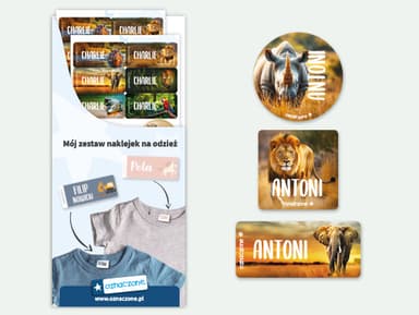 Zestaw naklejek na odzież świat