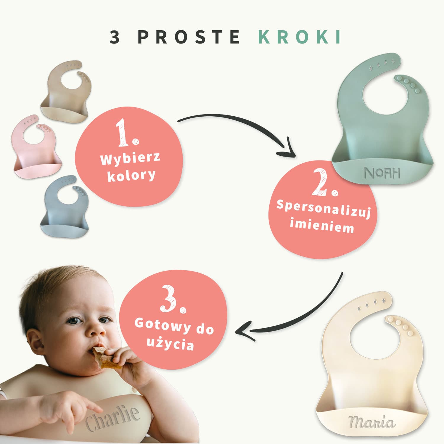 Personalizowany śliniak silikonowy