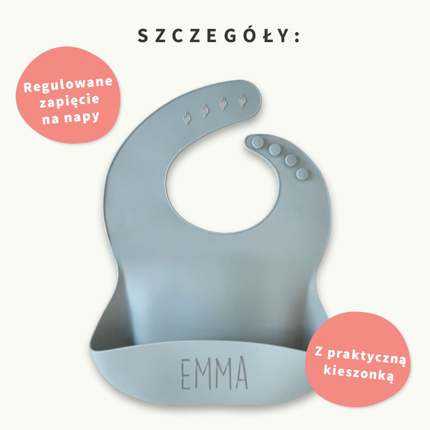 Personalizowany śliniak silikonowy