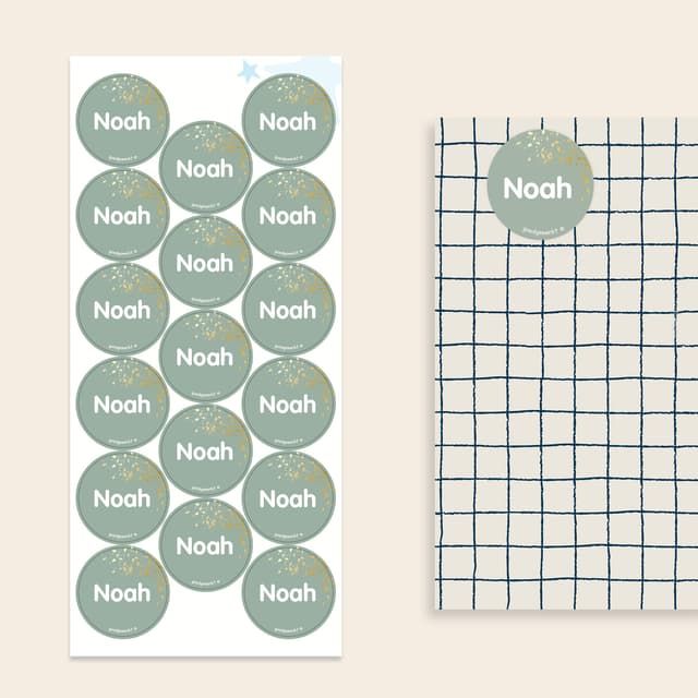 Naklejki imienne z złotym/srebrnym nadrukiem