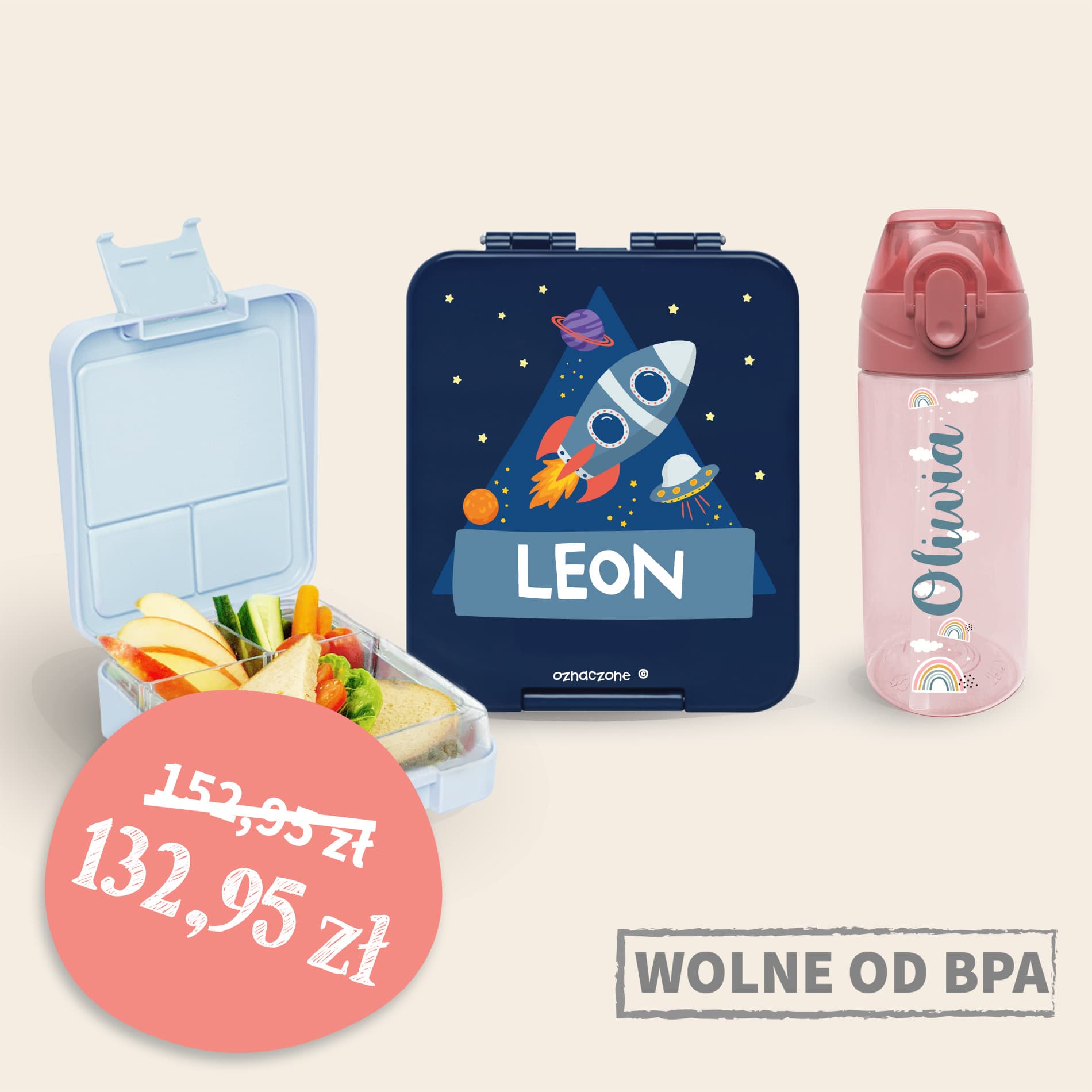 Zestaw śniadaniowy - lunchbox i bidon