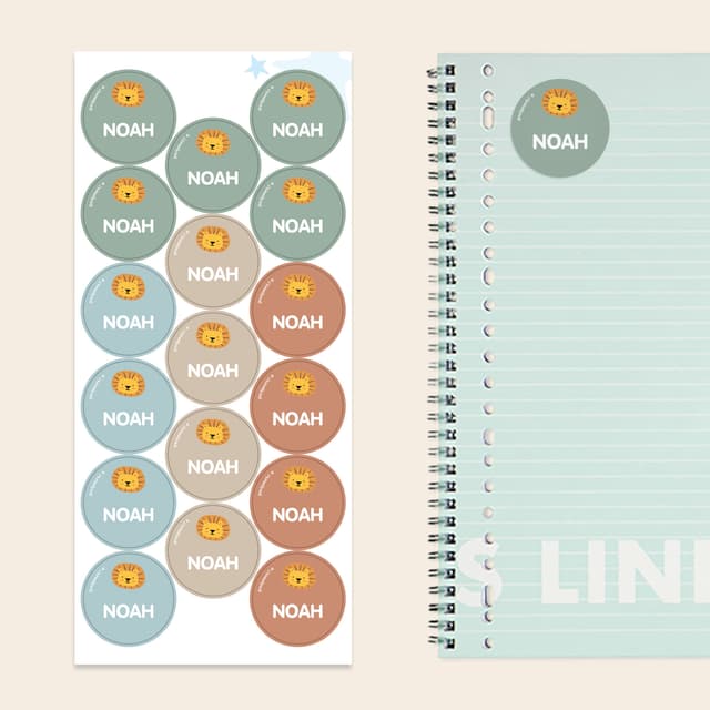 Okrągłe naklejki imienne