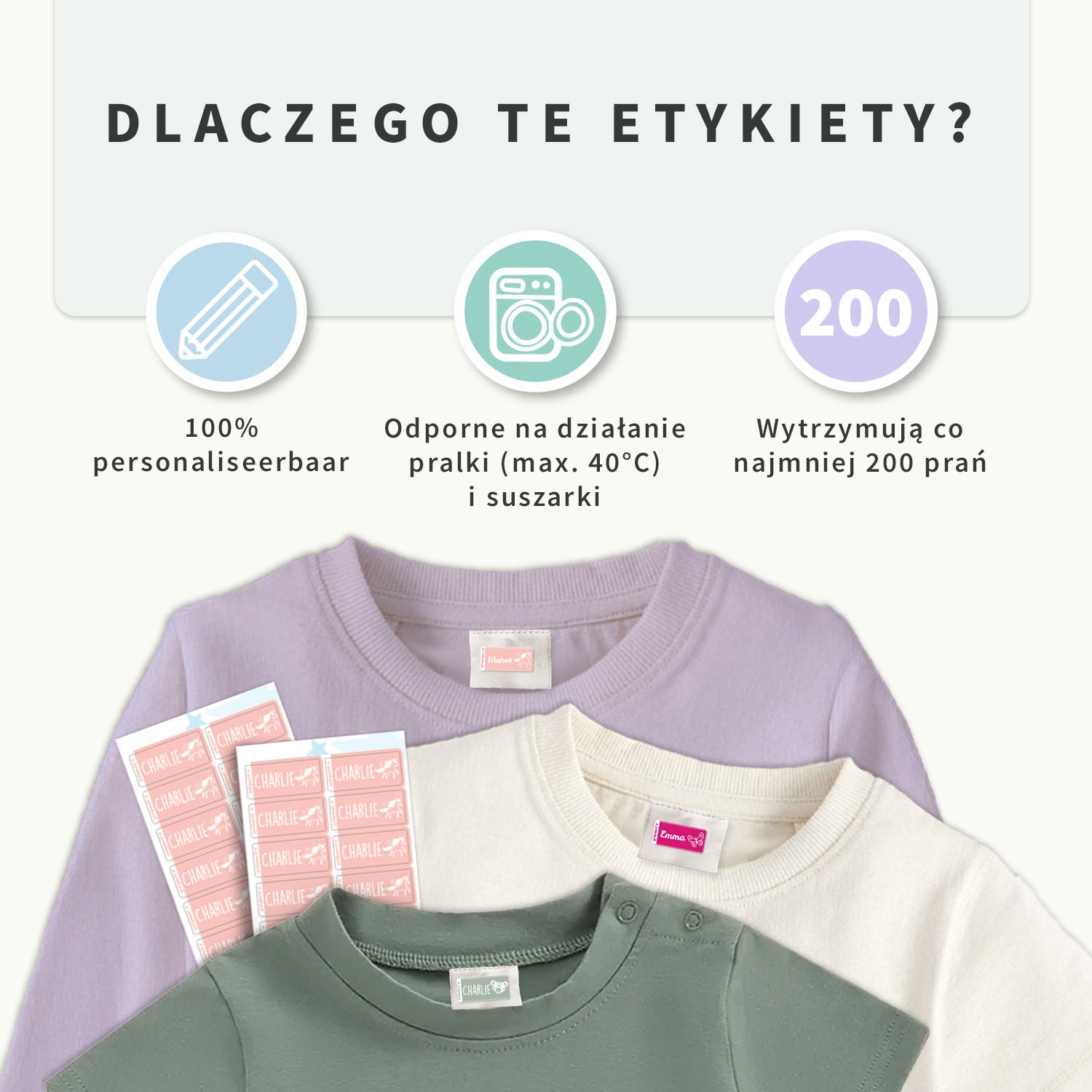 Naklejki na odzież - Jednokolorowy