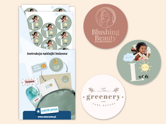 Okrągłe naklejki z własnym projektem