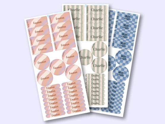 Zestaw naklejek imiennych-design