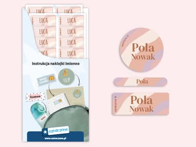 Zestaw naklejek imiennych-design