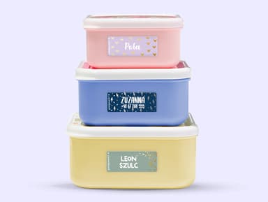 Małe naklejki imienne ze złotym wzorem