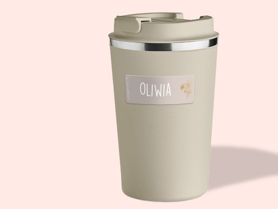 Małe naklejki imienne ze złotym wzorem