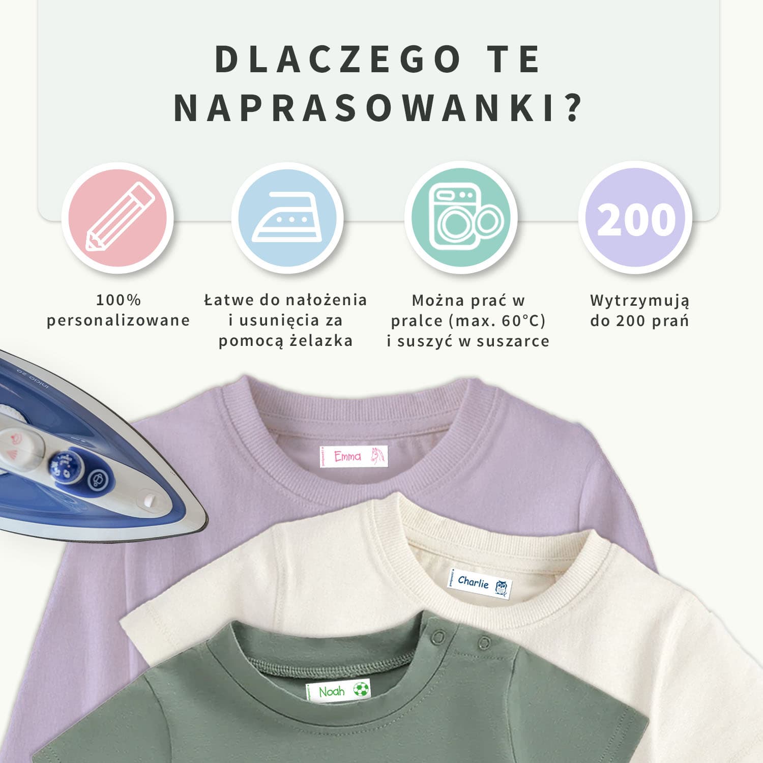 Naprasowanki imienne na ubrania