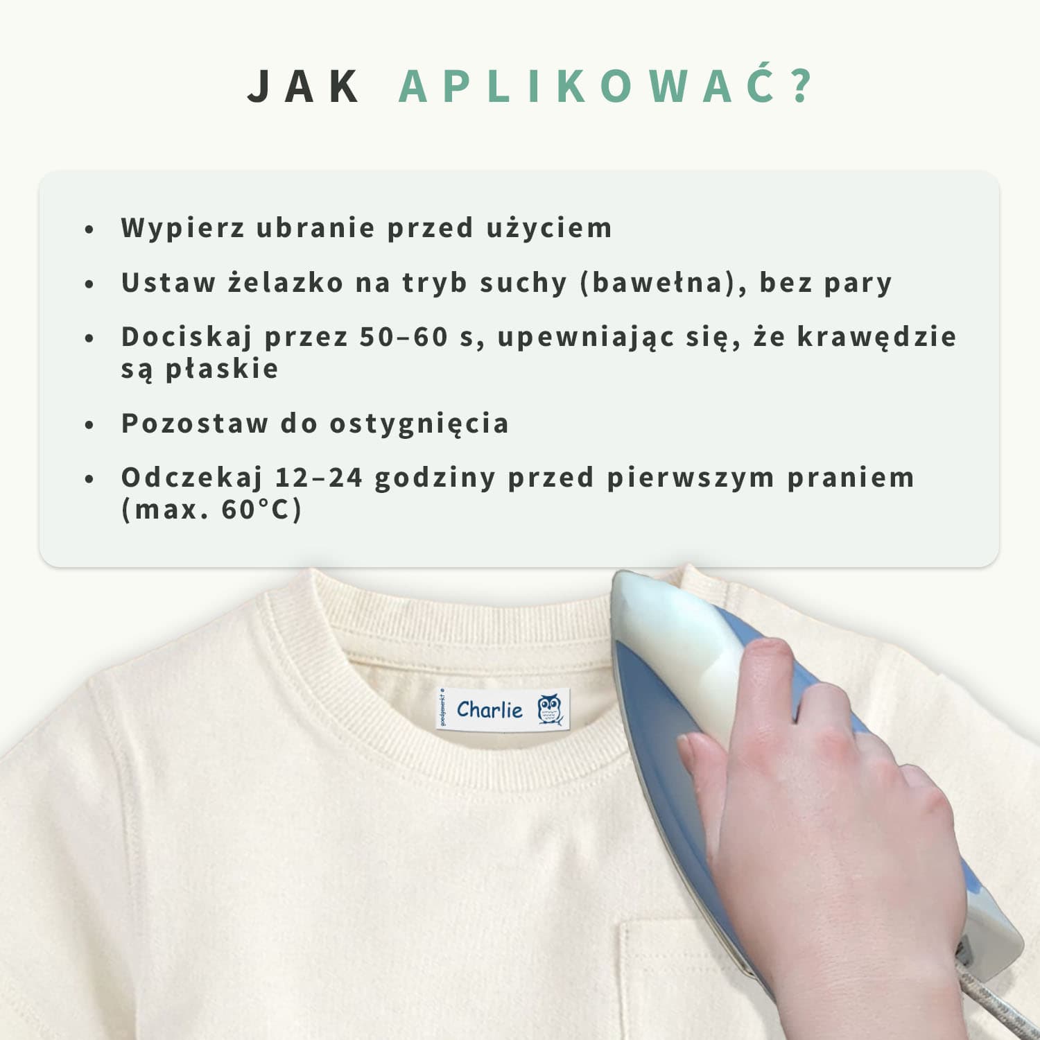 Naprasowanki imienne na ubrania