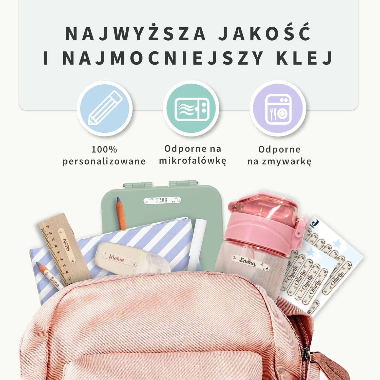 Mini naklejki imienne Jollein