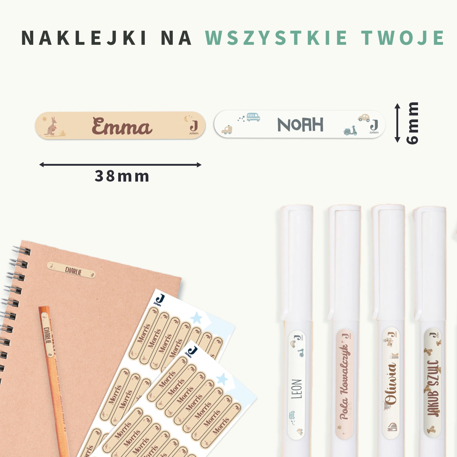 Mini naklejki imienne Jollein