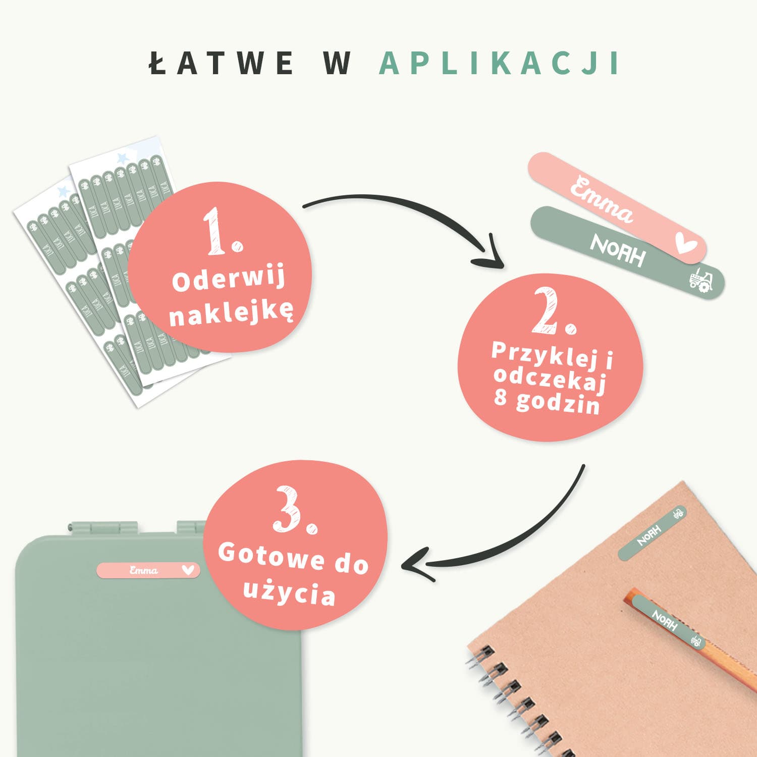 Mini naklejki - Jednokolorowy