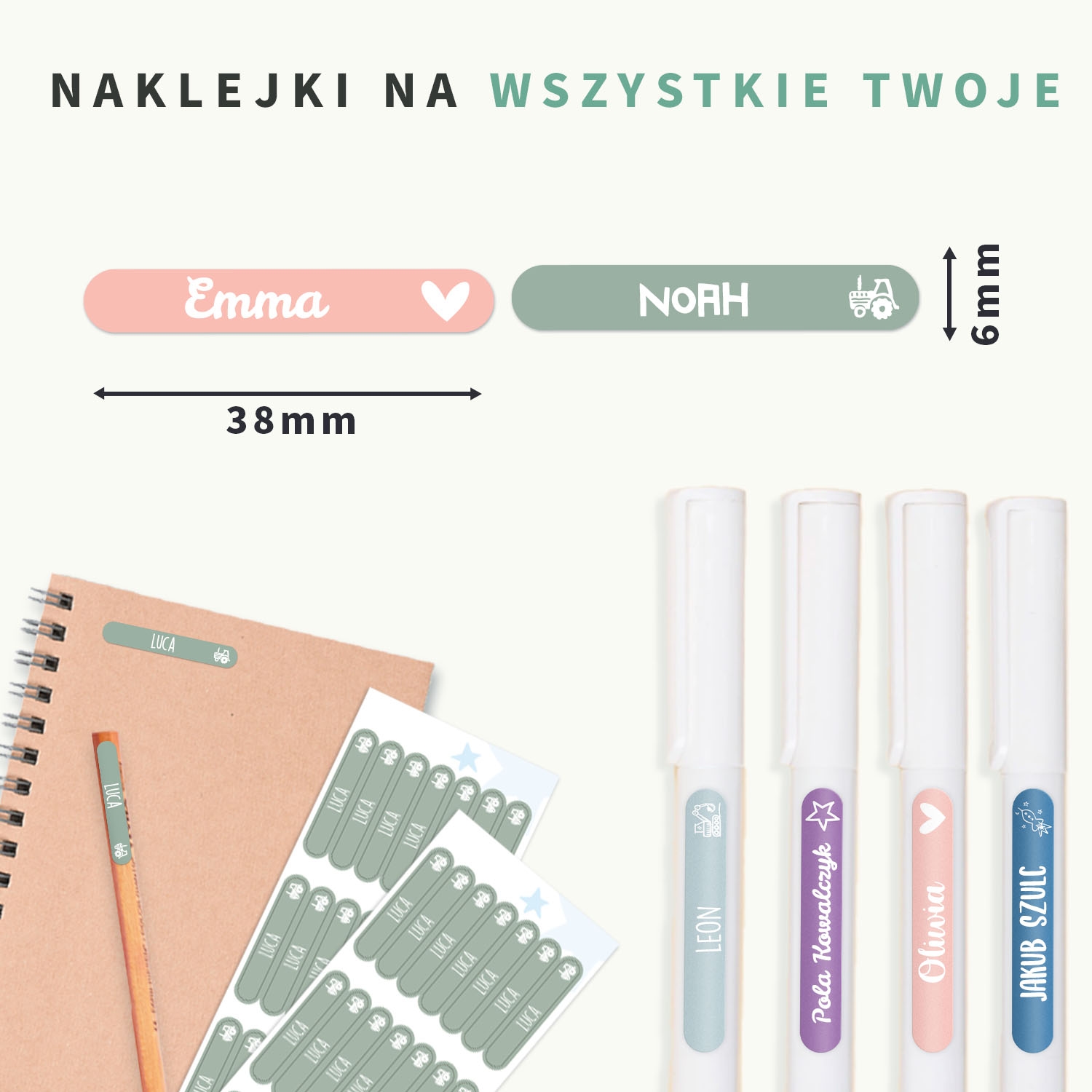 Mini naklejki - Jednokolorowy