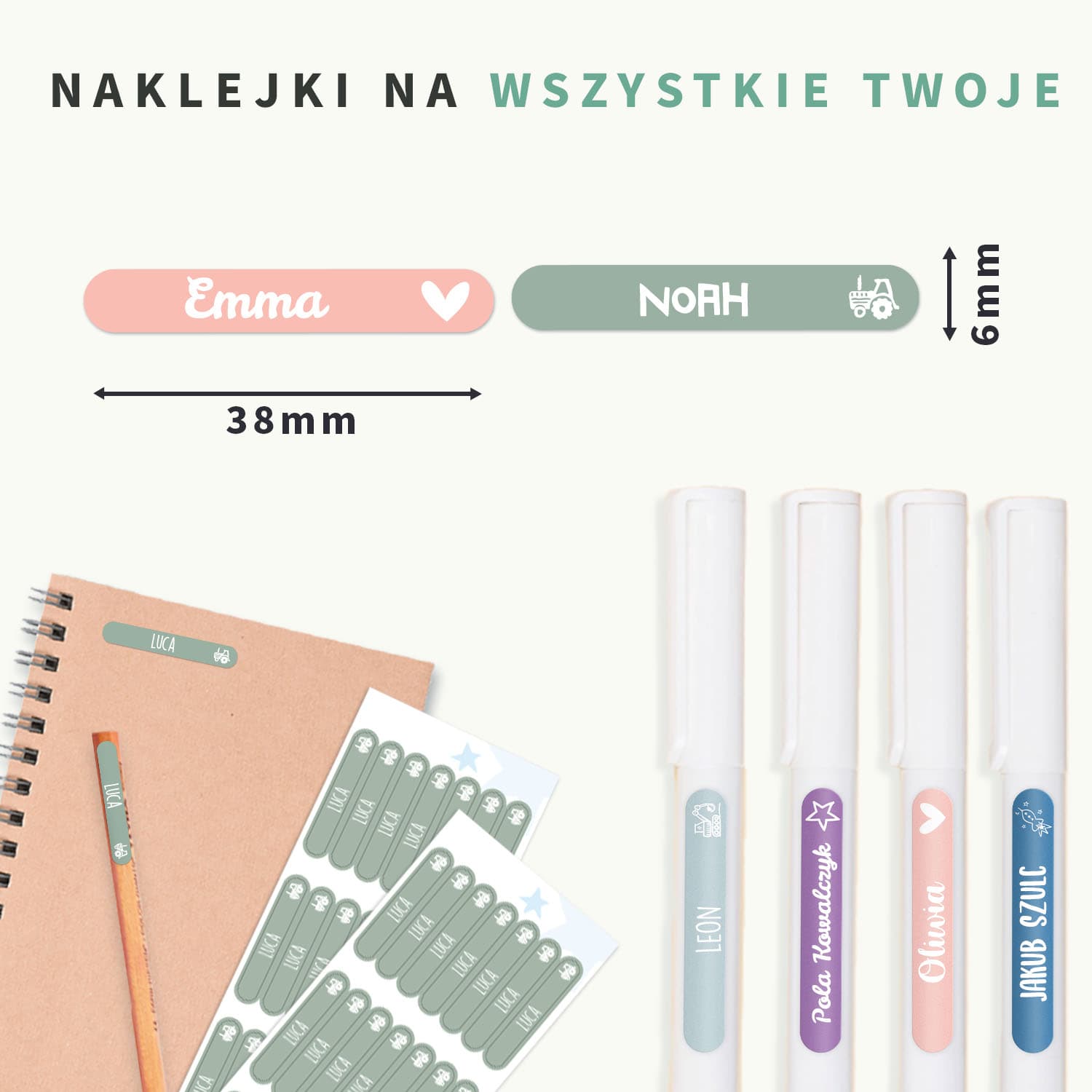 Mini naklejki - Jednokolorowy