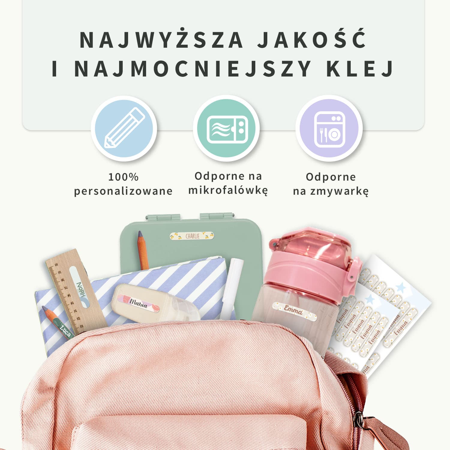 Mini naklejki imienne Design