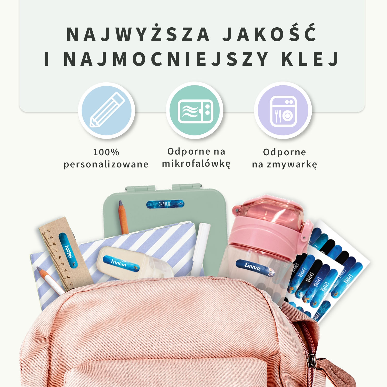 Mini naklejki imienne świat