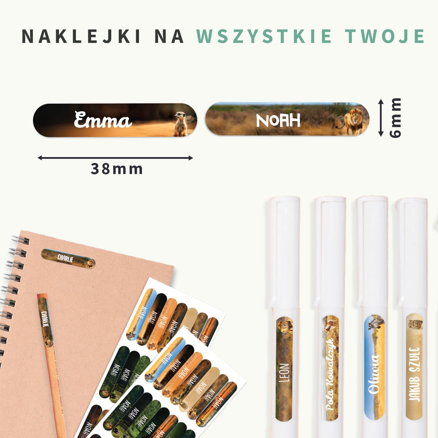 Mini naklejki imienne świat