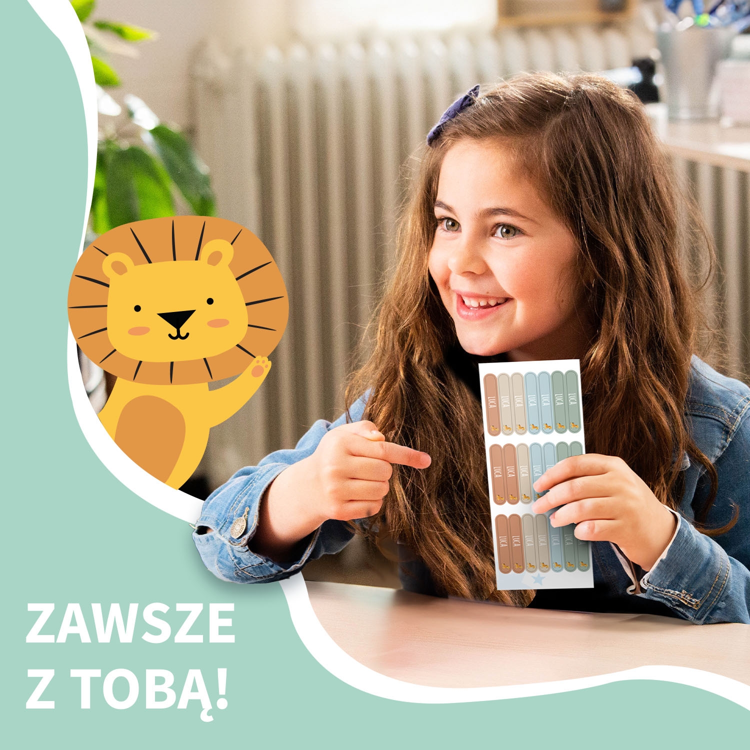Tematyczne naklejki imienne mini