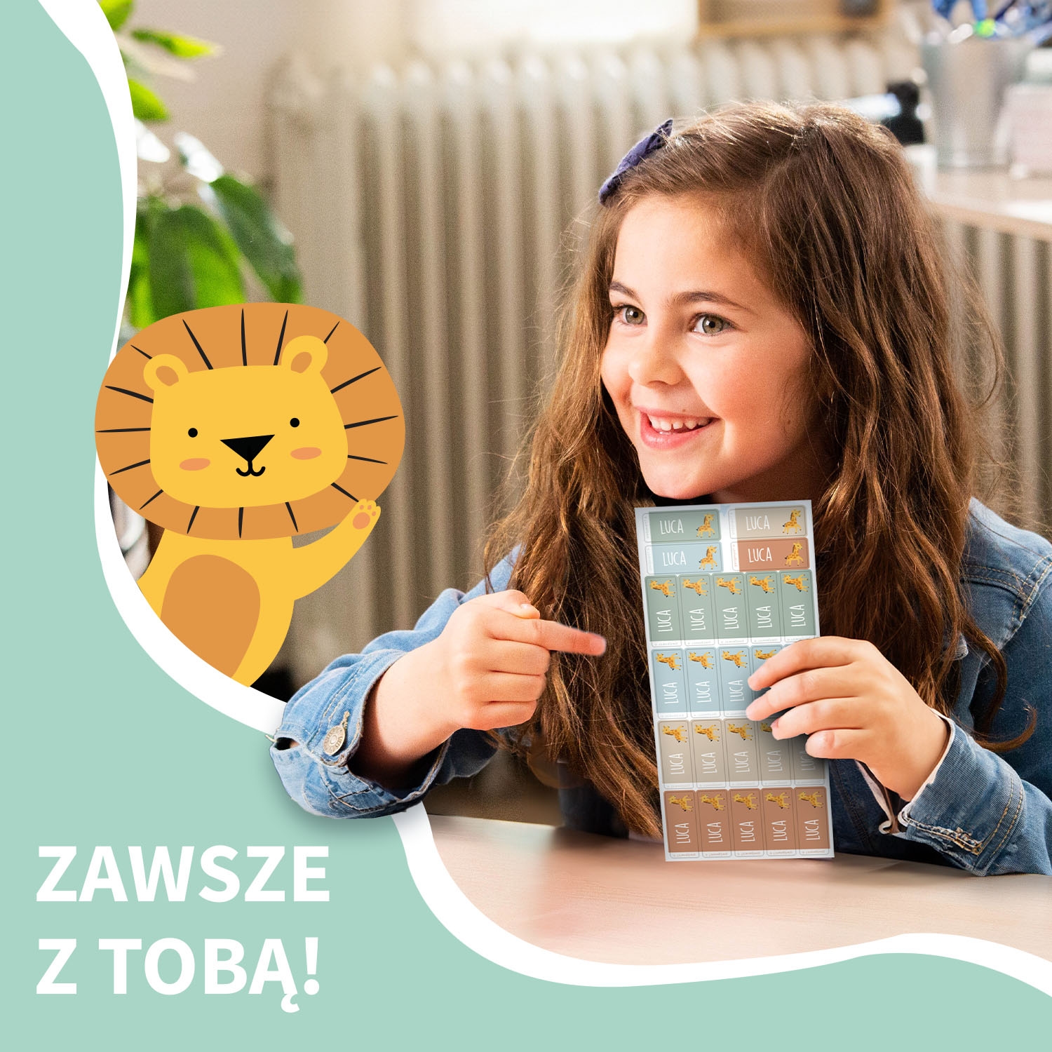 Małe tematyczne naklejki imienne