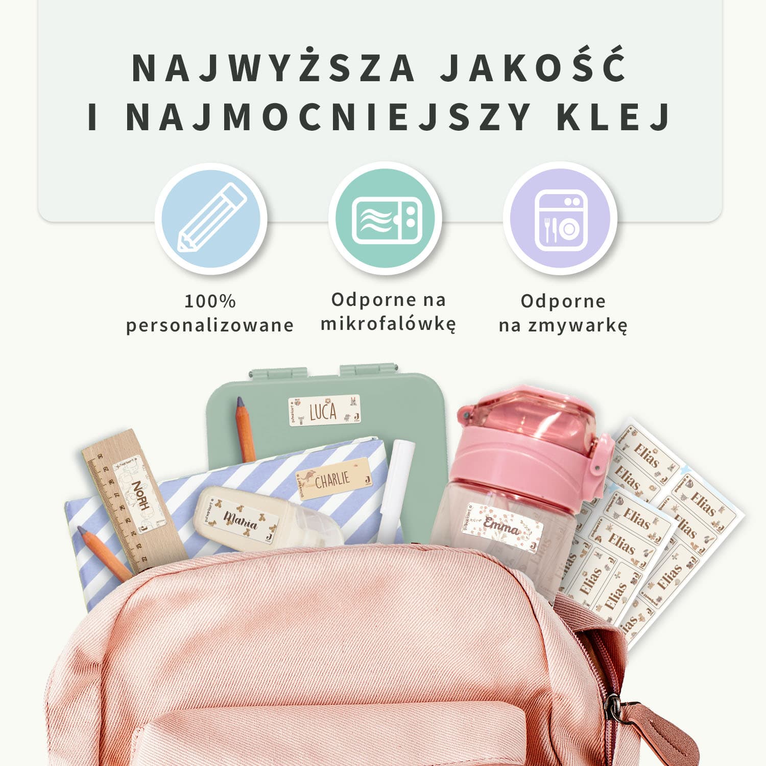 Małe naklejki imienne Jollein