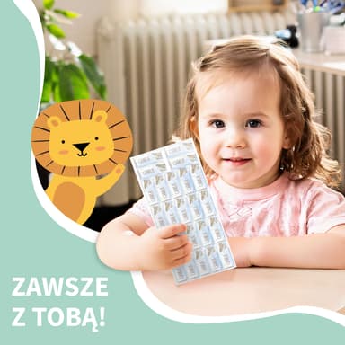 Akwarelowe małe naklejki imienne