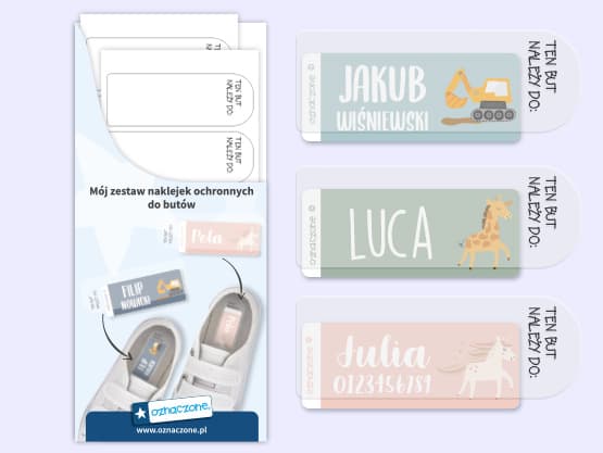 Przezroczyste naklejki na buty dla dzieci