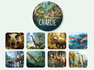 Okrągłe naklejki imienne świat