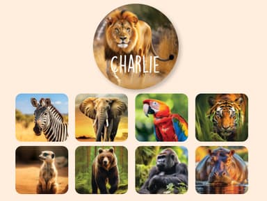 Okrągłe naklejki imienne świat