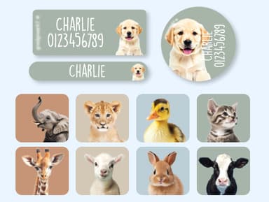 Zestaw naklejek imiennych-świat