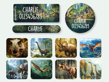 Zestaw naklejek imiennych-świat