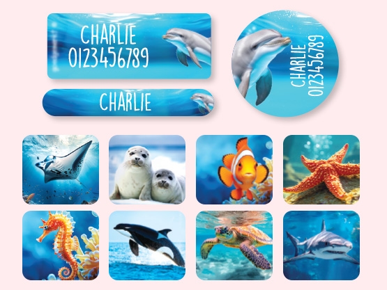 Zestaw naklejek imiennych-świat