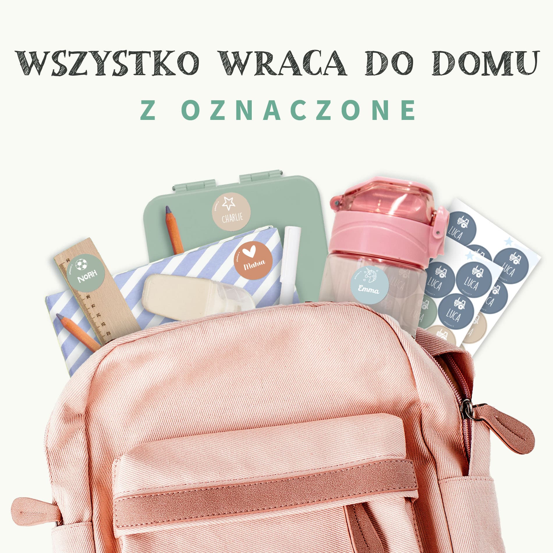 Okrągłe naklejki imienne