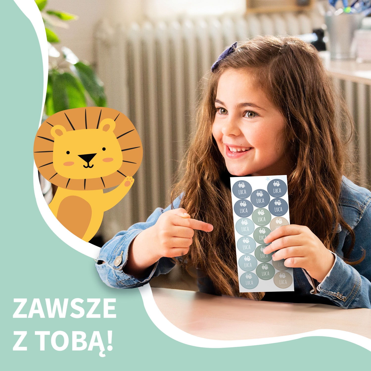 Okrągłe naklejki imienne