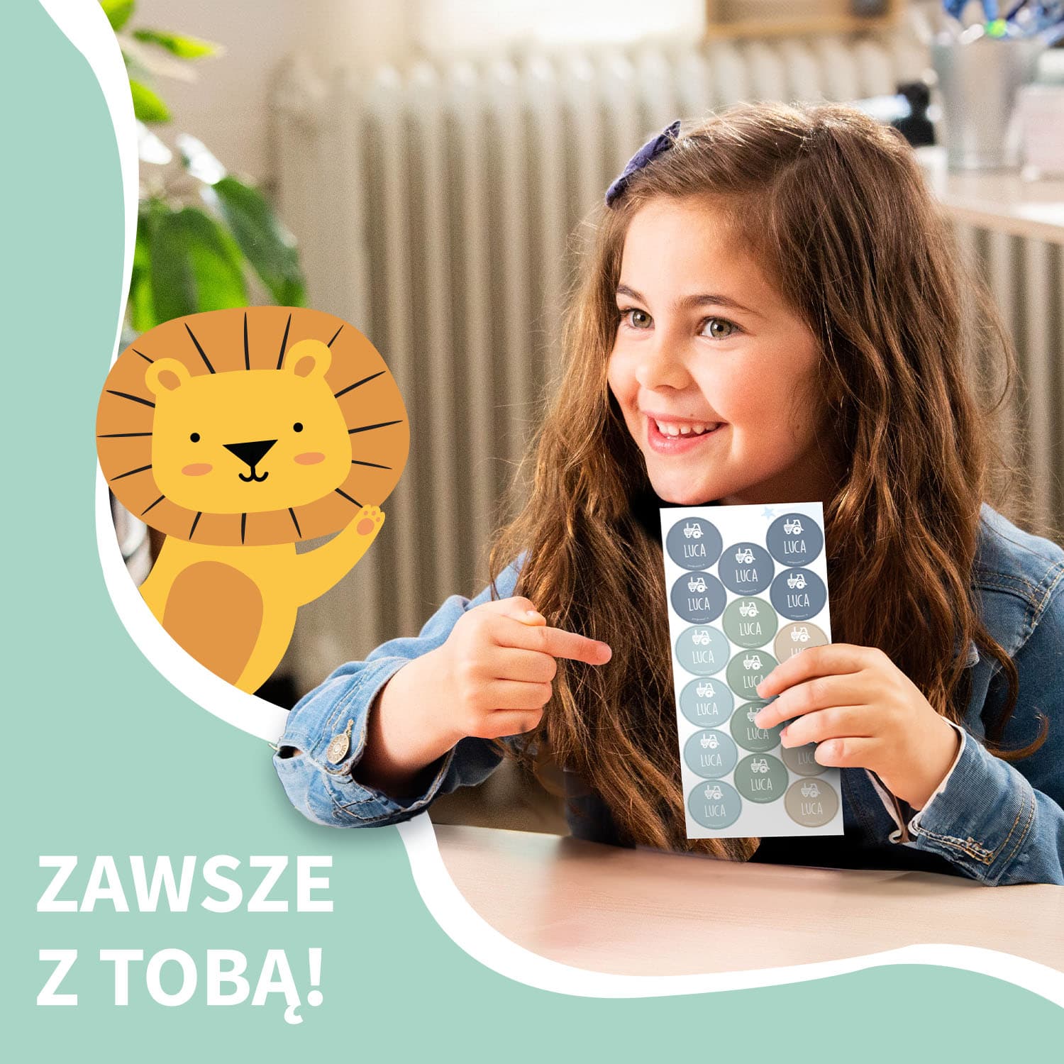 Okrągłe naklejki imienne