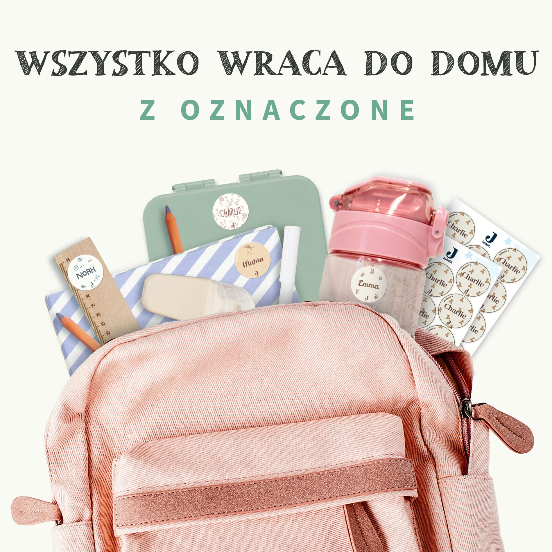 Okrągłe naklejki imienne Jollein