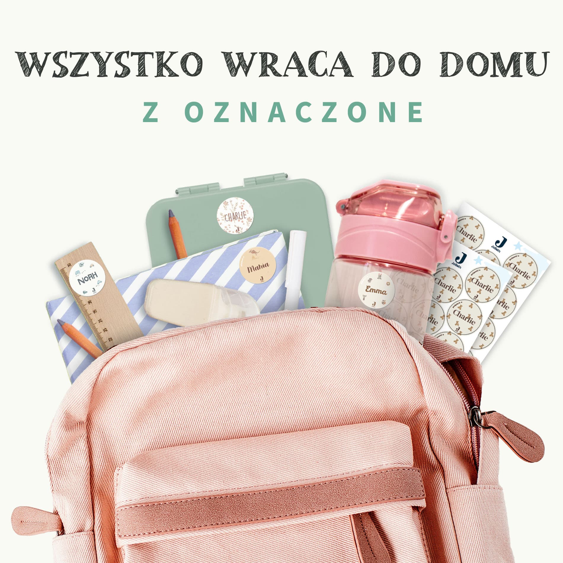 Okrągłe naklejki imienne Jollein