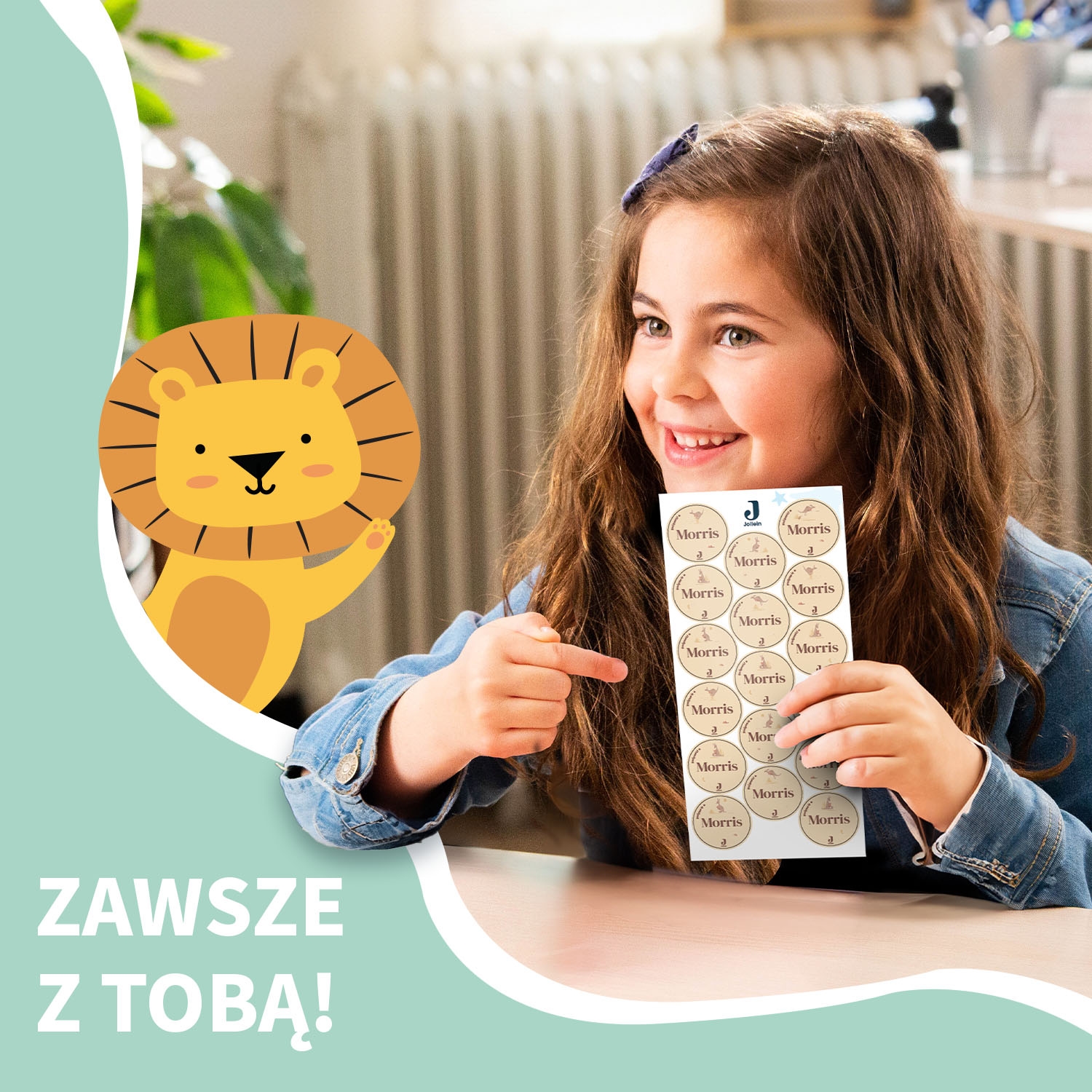 Okrągłe naklejki imienne Jollein
