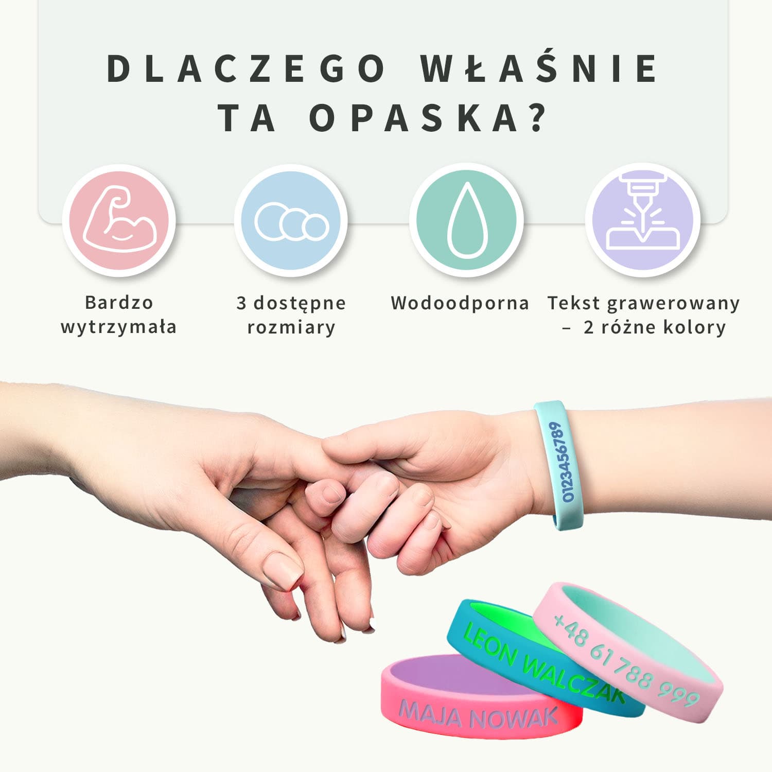 Opaska niezgubka SOS – dwukolorowa