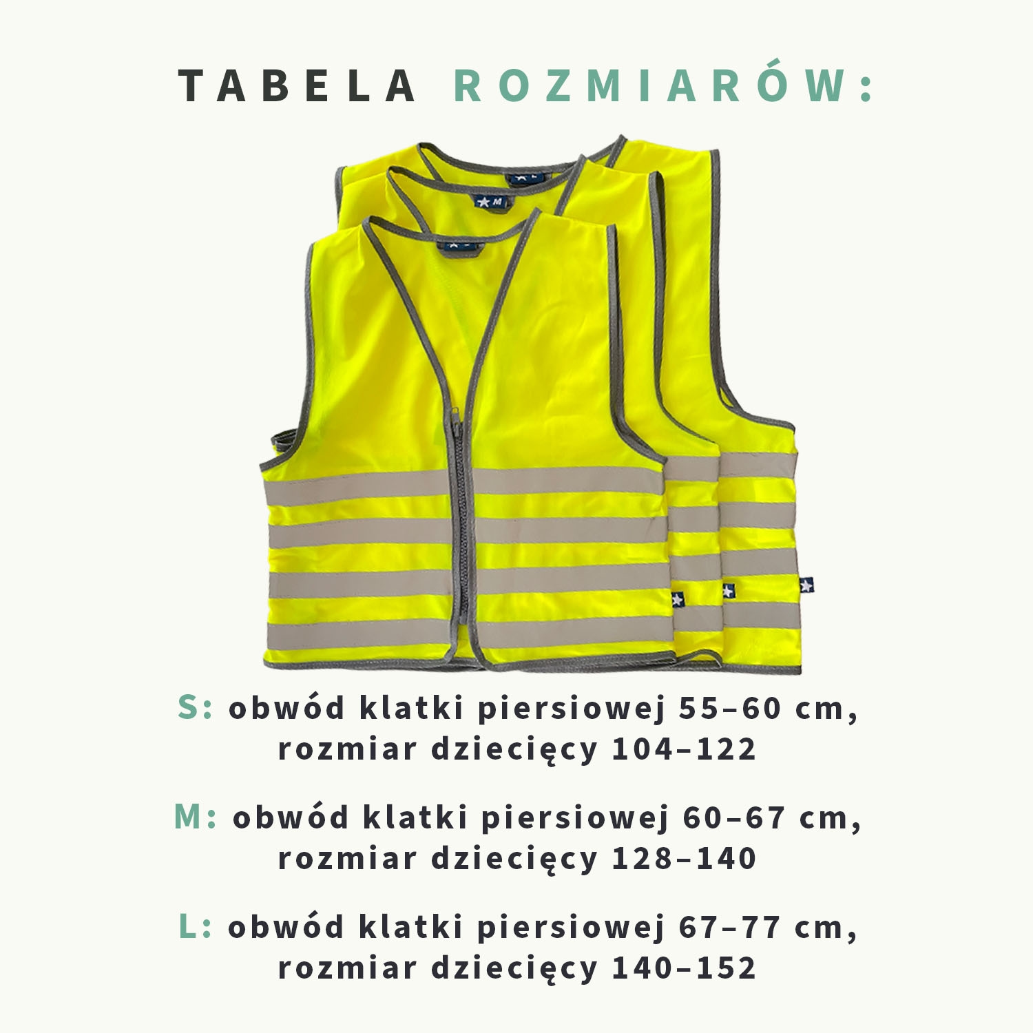Odblaskowa kamizelka dla dzieci z imieniem - standardowa