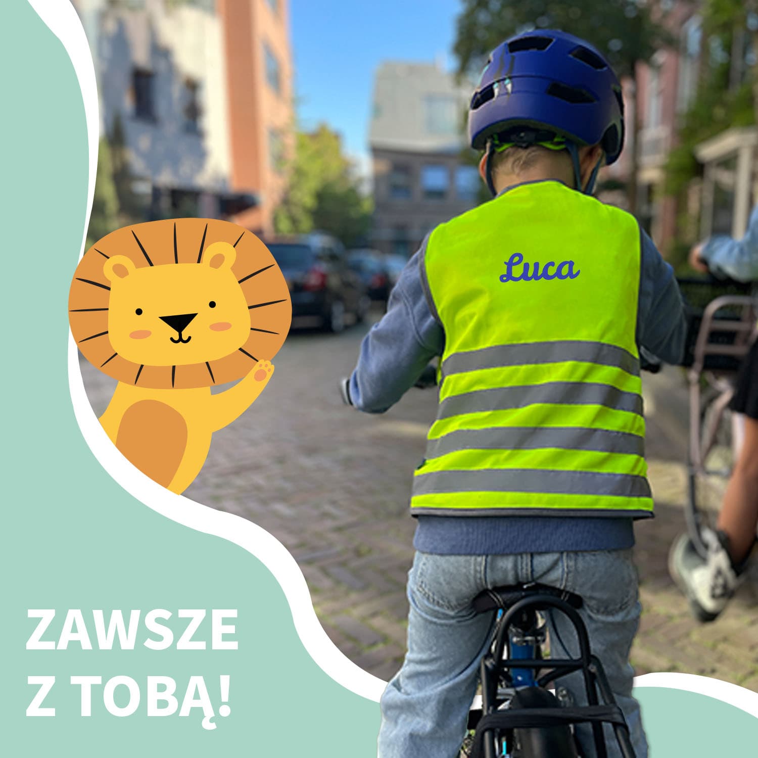 Odblaskowa kamizelka dla dzieci z imieniem - standardowa